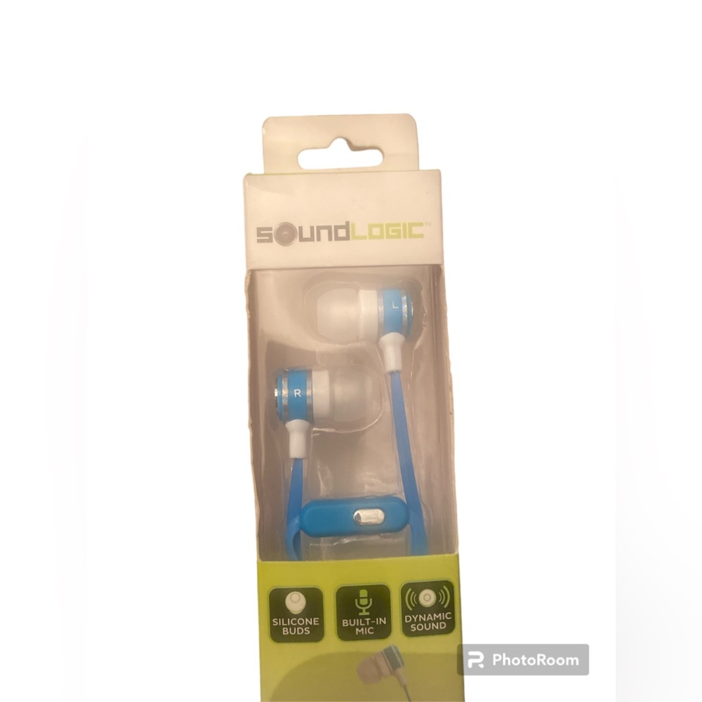 Sound Logic stereo earbuds with built-in mic